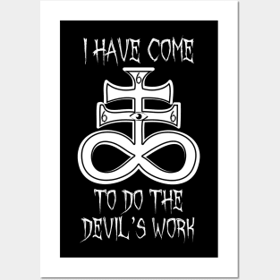 Devil's Work Satanic Metal Satanic Cross Posters and Art